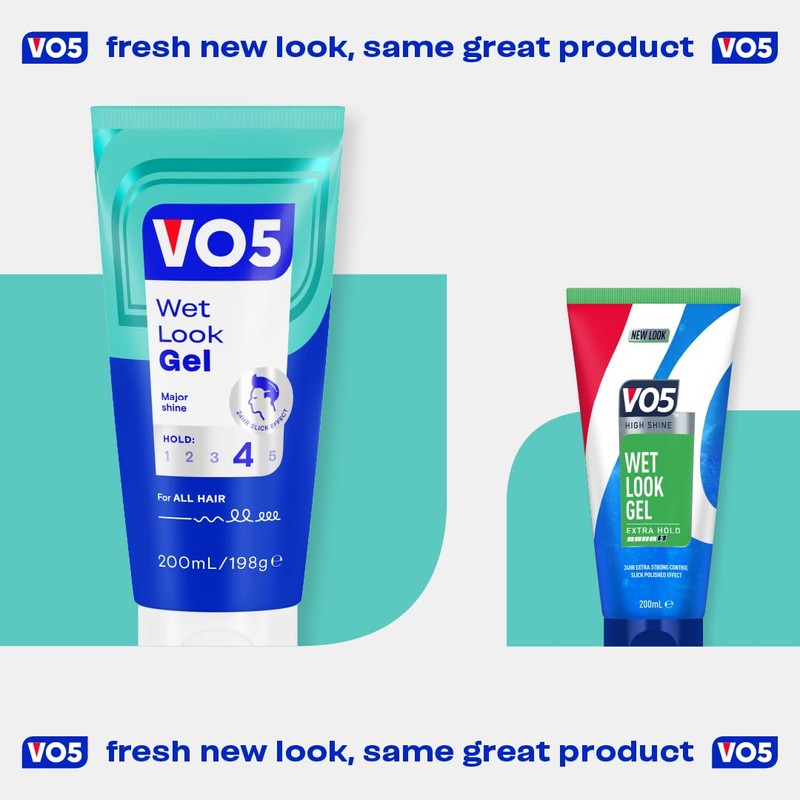 VO5 Wet Look Styling Gel, High Shine Hair Styling Product,