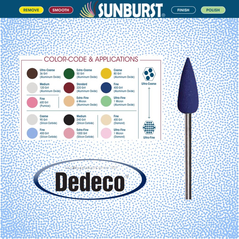 Dedeco Sunburst Points – 3/32” (2.35mm) Shank, Shape - Precision