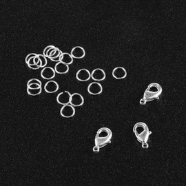 ALEXCRAFT 925 Sterling Silver Jewelry Making Set, 23Pcs Silver Lobster Clasp with Jump Rings Bracelet Necklace Connect Clasps, Large Lobster Necklace Clasp Pendant Charm Connector Jewelry Accessories