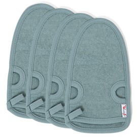 Pack of 4 Exfoliating Gloves, Exfoliating Gloves, Body Exfoliating Gloves for Men and Women Exfoliating & Body Scrub (Grey)