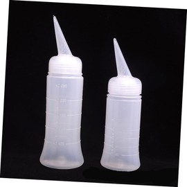 FRCOLOR 5pcs Small Plastic Hairdressing Scale Bottles with Oblique Spiry Mouth for Dyeing Perming and Beauty Treatments Applicator Bottles for Barber Shop and Home Use