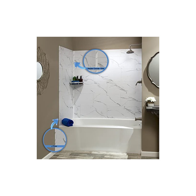 Palisade 94 in. Vinyl Trim Kit in Carrara Marble
