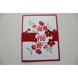 Stampin Up handmade card lot of 5 flowers classic Thank You