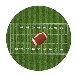 American Football Rugby Ball Round Table Cover Fitted Tablecloth with Elastic Edged Decorative Kitchen Dining Table Cloth Cover Fits 40-44" Round Table