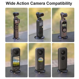 CamGo Sunnylife 1/4" Magnetic Base Mount for GoPro / Insta360 X5 X4 X3 GO3 Ace Pro 2 1 / Osmo Action 5 4 3 / Osmo Pocket 3 2