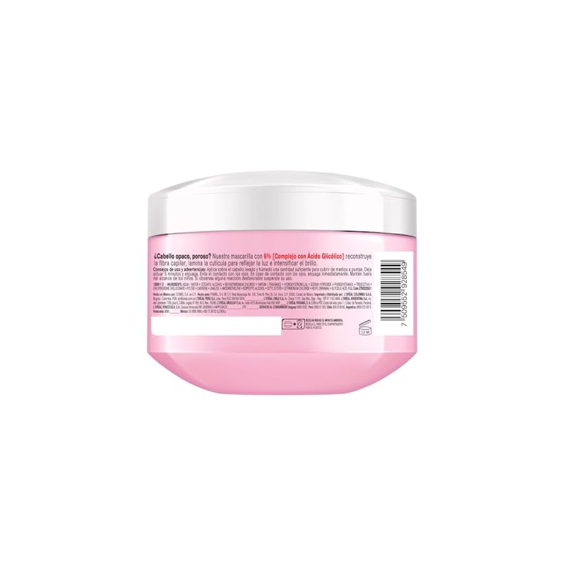L'Oréal Paris Elvive Mascarilla Glycolic Gloss, con Ácido Glicólico para