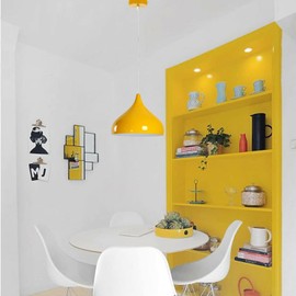 LEDSone Modern Yellow Lamp E27 Base Chandelier Vintage Pendant Light Shade Industrial Hanging Ceiling Lighting Ideal for Dining Room Bar Clubs & Restaurants (Yellow)