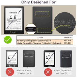 ZhaoCo Case for 6.8 inch Kindle Paperwhite (11th Generation-2021) and Kindle Paperwhite Signature Edition e-Reader, Slim Smart Case PU Leather - Painting