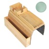 Bamboo Sofa Armrest Tray with Storage Pocket