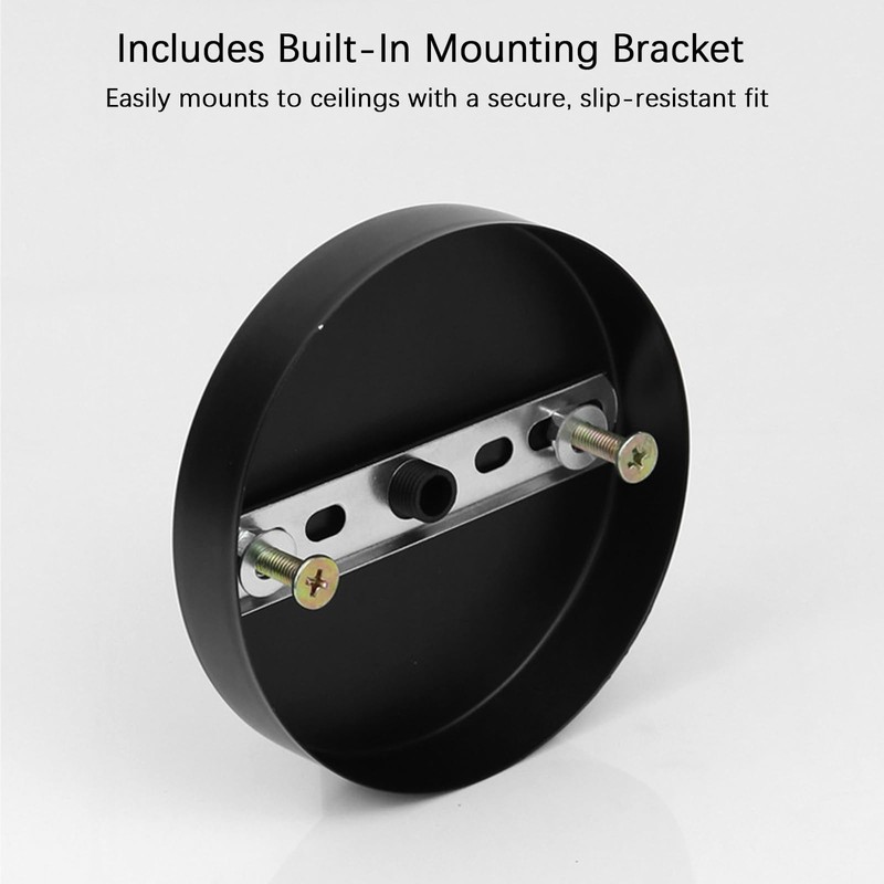 YOUNIEYO 2Pcs Light Canopy Kit Black Single Hole Ceiling Plate