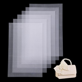 Plastic Canvas Sheets, White Mesh Canvas Sheets, Cross Stitch Plastic Canvas for Knitting, Crochet, Sewing Projects, Pack of 6, 20 x 32 cm