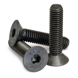MonsterBolts - M8 x 10mm Flat Head Socket Cap Screws, DIN 7991, Alloy Steel, Black Oxide, 10 Pack