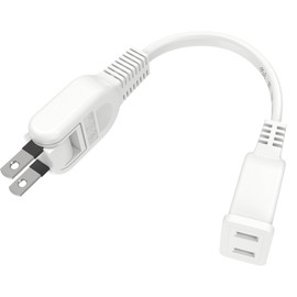 ANPEI-ELEC Power Extension Cord, 0.3 ft (0.1 m), Short, White, 1 Port, Tracking, Fire Prevention, Insulated Cap, Swing Plug, 15A, 1500W, White, 2P, 3.9 inches (10 cm), Neat Connection, Outlet,