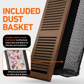 4X14 Floor Vent Cover Floor Register with Mesh Cover Trap, Heat and Air, Walkable Metal Floor Register for HVAC Duct, Contemporary, Oiled Bronze