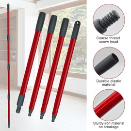 Spin Mop Replacement Head, Base, Mop Handle for Oceda EasyWring 1 Tank System, 2 Microfiber Mop Refills, 4-Section Sturdy Iron 30-58in Mop Stick, 1 Triangle Mop Head Cover and 1 Scrubber Mop Head Set