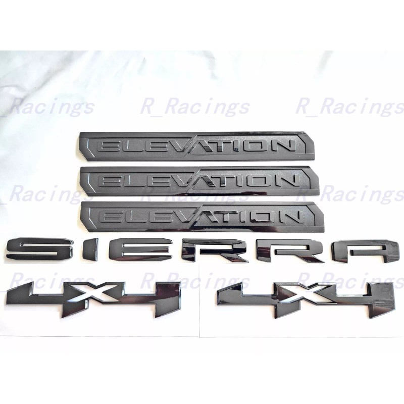 Sierra 6PCS Gloss black Elevation Bed 4x4 Sierra Emblem 2019+