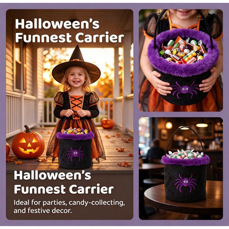 Halloween Trick or Treat Basket, Black