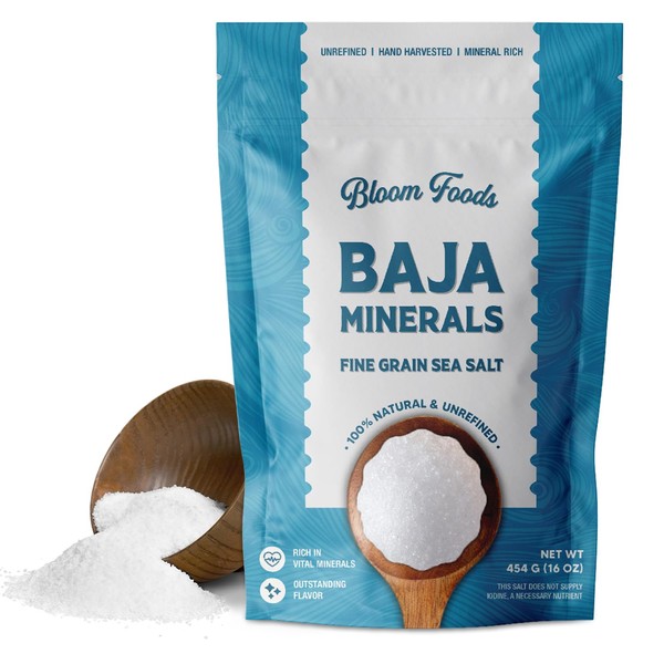 Bloom Foods Baja Minerals Sea Salt, Fine Grain 1lb (16oz)