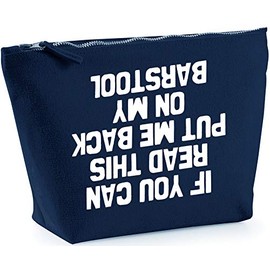Hippowarehouse If You Can Read This Put Me Back on My Barstool (Printed Upside Down) printed make up cosmetic wash bag 18x19x9cm