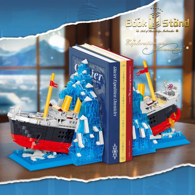 Hallisun Titanic Building Set, Ship Book Nook Kit 2 in