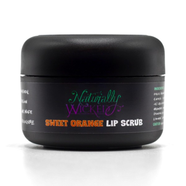 Naturally Wicked Sweet Orange Lip Scrub | Natural & Vegan Sugar Exfoliant For Lips | 15ml