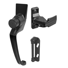 CRL K5082 Black Storm and Screen Door Push Button Latch with 1-1/2" Screw Holes