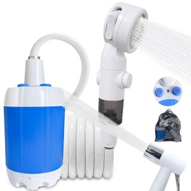 Ann Katy Portable Camping Shower Outdoor Camp Shower Pump,Upgrade Rechargeable Electric Shower Pump with Intelligent Digital Display Multiple Spray Modes for Camping, Hiking, Traveling,RV