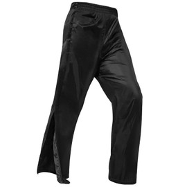 RainRider Waterproof Rain Pants for Men Women Full Zipper Legs Over Pants Rain Trousers for Work Fishing Golf(Black, L)
