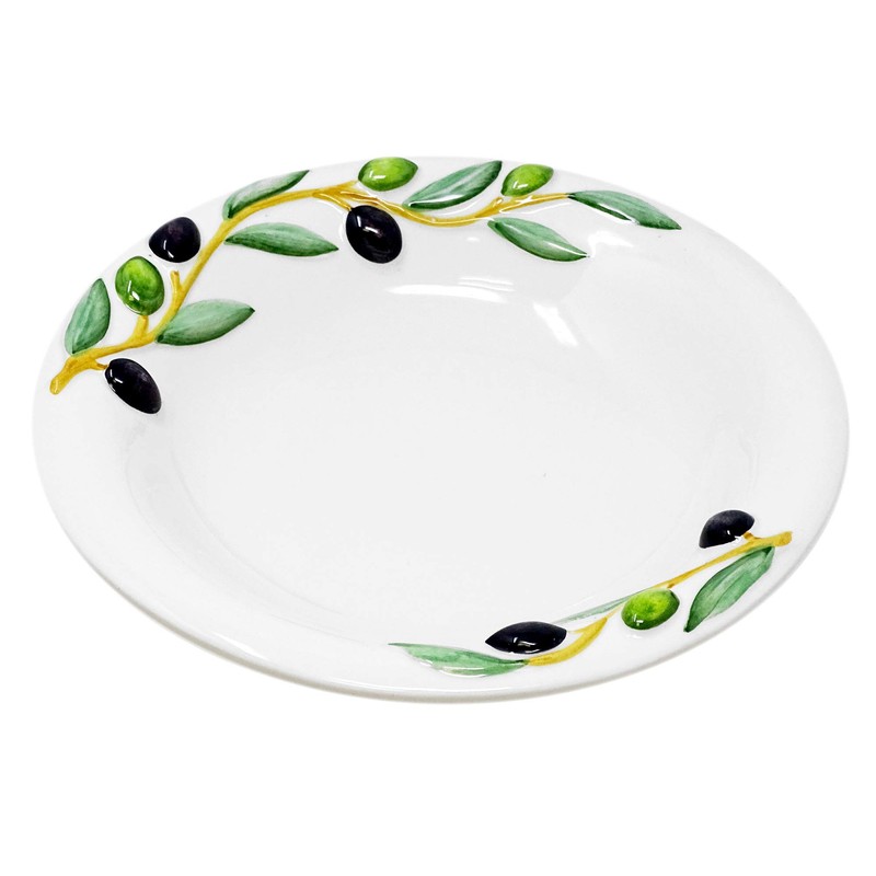 Lashuma Handmade Italian Ceramic Soup Plate Deep Plate Relief Decor