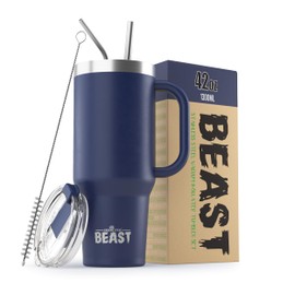 Beast 42 oz Tumbler Stainless Steel Vacuum Insulated Coffee Ice Cup Double Wall Travel Flask (Royal Blue)
