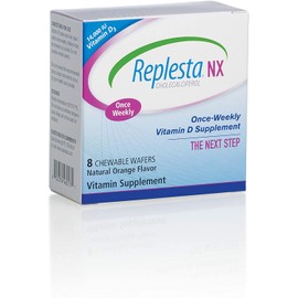 Replesta NX 14,000 IU Vitamin D3 Cholecalciferol Vitamin D Deficiency Once-Weekly Chewable Wafer, Non-GMO, Natural Orange Flavor, 8 Tablets (Pack of 2)