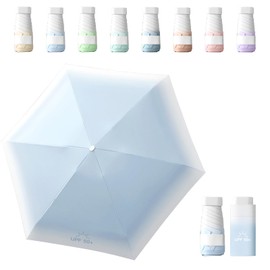 Sykerout Gradient Umbrella, Mini Umbrella, Pocket Umbrella, Compact Umbrella, Mini Foldable Travel Umbrella, Small, UV Umbrella, sky blue