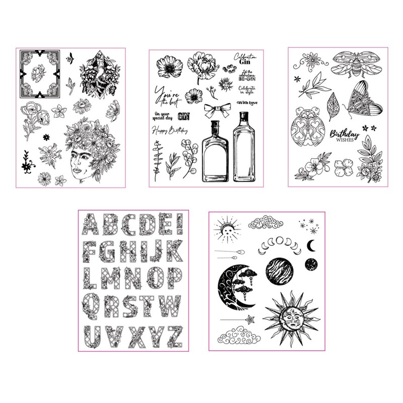 6pcs Silicone Embossing Folders Multipurpose DIY Craft Template Molds for