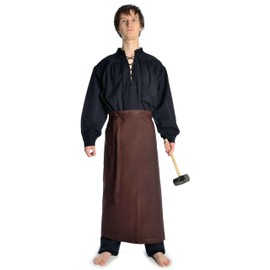 HEMAD Ortwin Medieval Apron - Made of Cotton- LARP clothing - Brown - One size