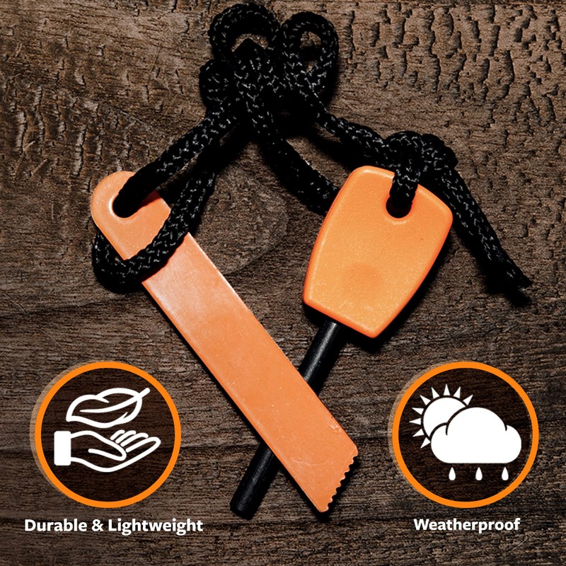 Prep-Right Survival - Mini Alloy Ferrocerium Flint Fire Starter, Thick