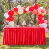 14ft Red Table Skirts for Rectangle Tables Polyester Pleated Table