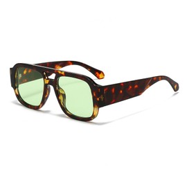 YAMEIZE Retro Style Double Bridge Pilot - Sunglasses for Women Men Vintage 70s Rectangle Sunglasses Square Shade Driving