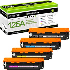 greencycle Compatible Toner Cartridge Replacement for HP 125A CB540A CB541A CB542A CB543A Toner 4 packs Set Works on Color CM1312 MFP CP1215 CP1515n CP1518ni Series Printer - Black Cyan Yellow Magenta