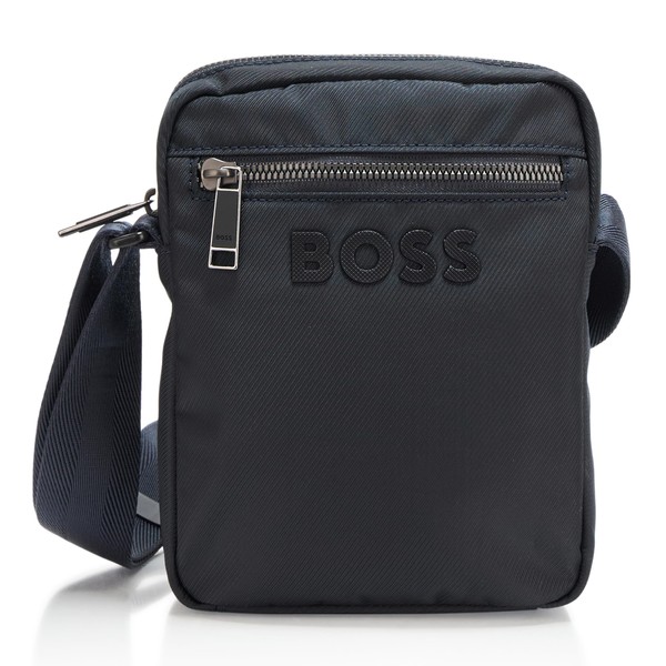 BOSS Men's Catch Nylon Small Crossbody Bag, Midnight Sapphire, 8"