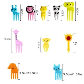 xutong 60 PCS Fruit Forks Food Picks for Kids,Comes with Card Insertion Packaging Paper,Reusable Plastic Lovely Animal Fruit Picks Cartoon Toothpicks Sticks Decor for Kids Party Bento Lunch Box