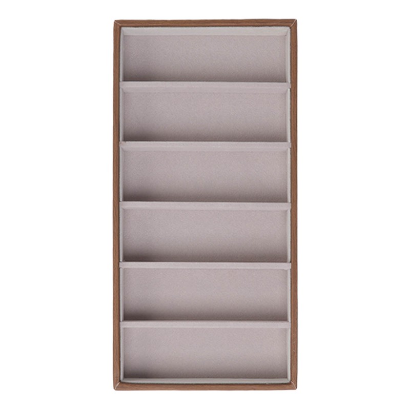 Eyeglass Display Organizer Wood Grain 6 Compartments Glasses Display Tray