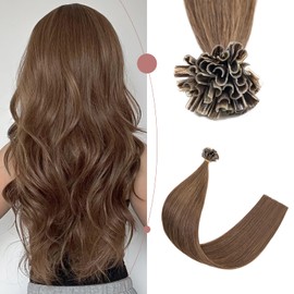 SEGOHAIR U Tip Pre Bonded Remy Human Hair Extensions 50 Strands 1g/Strands U-Tip Keratine Nail Fusion 22 inch Dark Brown