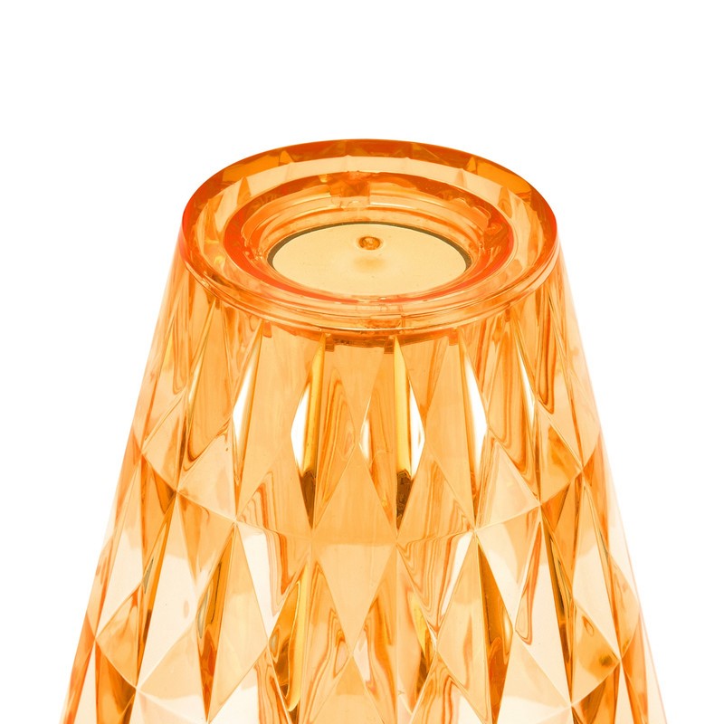 LED Crystal Table Lamp Transparent Prism Dimmable Desk Lamp USB