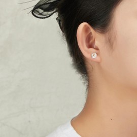 Philip Jones Sterling Silver Daisy Earrings Created with Zircondia® Crystals