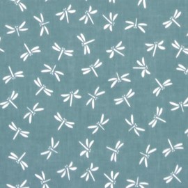 染の安坊 Anbo Tenugui Hand Towel, Dragonfly Pattern (Grayish Light Blue), 100% Cotton, Made in Japan, 13.8 x 39.4 inches