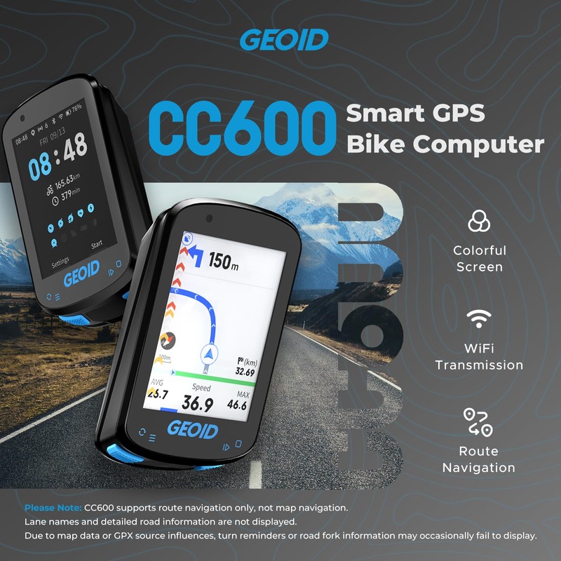 GEOID CC600 Color Screen Bike/Cycling Computer Wireless - Route Navigation