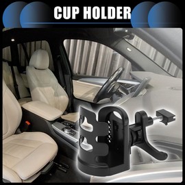 INFINAUTO Cup Holder, 2.05" Car Center Console Armrest Add-On Cup Holder ABS Black, 1 Pc