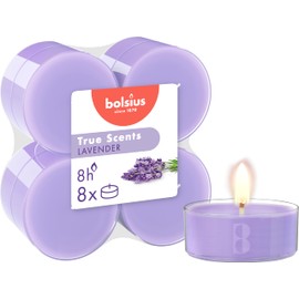 Bolsius True Scents - Maxi Scented Tea Lights - Lavender - Bluish Purple - Pack of 8