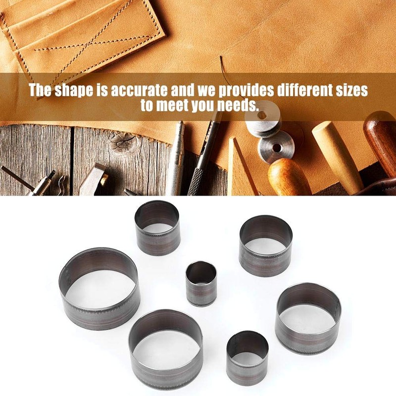 7 Pieces Leather Cutting Dies Set Round Handmade Puncher Leather