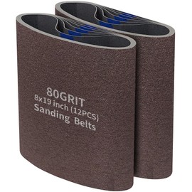 abrasticle 12 Packs 8 x 19 inch 80 Grit Cloth Floor Sanding Belts Ideal for Sanding Commercial and Residential Flooring